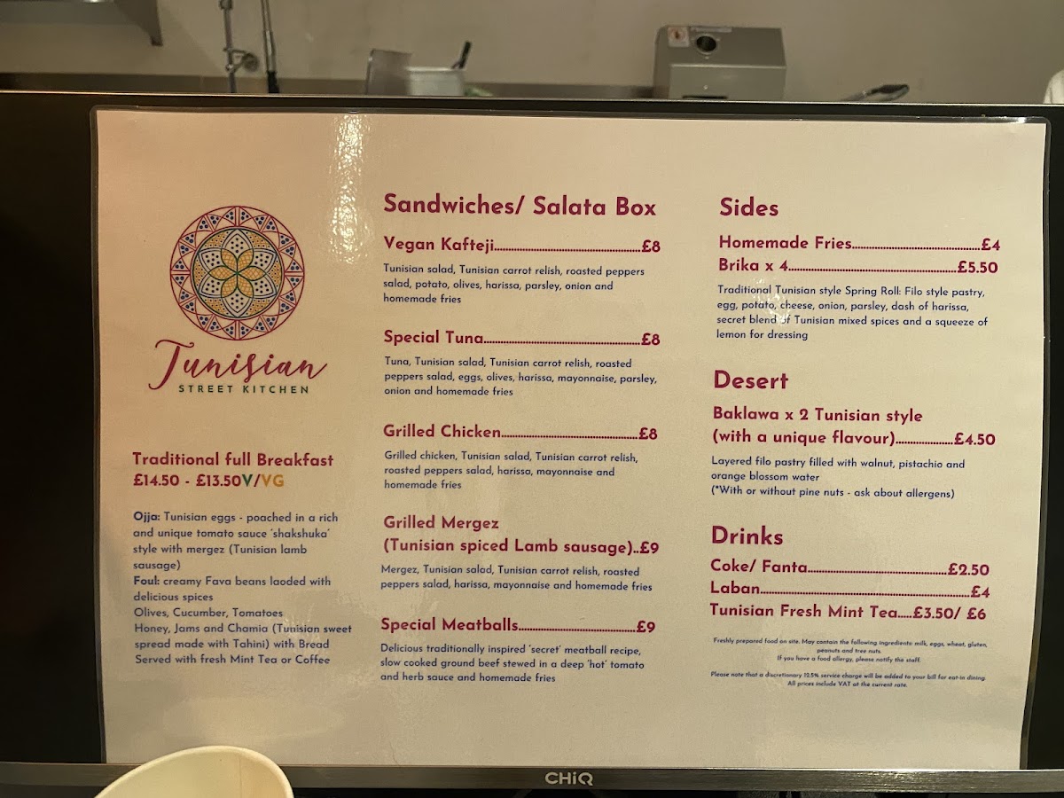 Tunisian Street Kitchen London Menu - Image 4